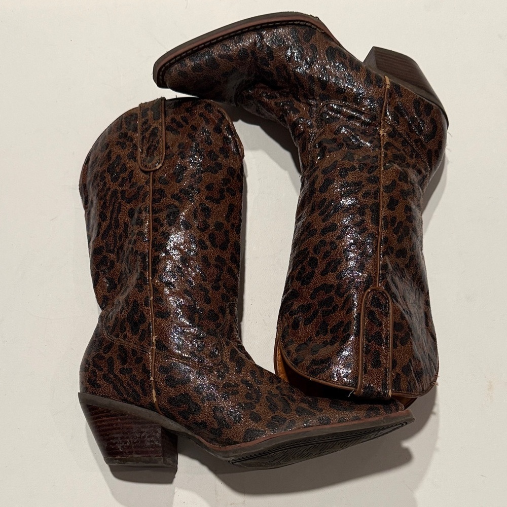 Nomad Brown Leopard Western Boots - Picture 4 of 5